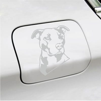 Bumpersticker - Pitbull  - 13 X 11 - Licht Grijs
