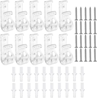8 stuks veiligheidsvoorziening voor rolkoord, transparante clips voor rolgordijn, P-haken voor rolgordijn, vouwkoord, kunststof