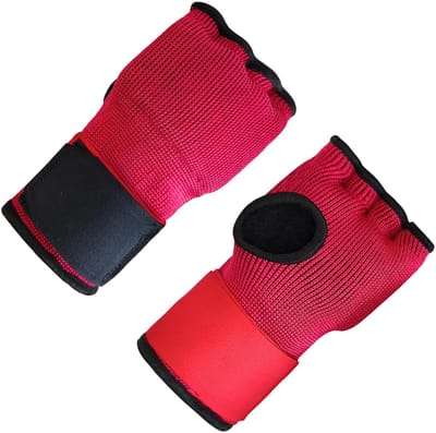 Boksbandages Vechtsport - Halfvinger Handschoenen - Bescherming Handen - Gewatteerd EVA Materiaal - 17x10cm - Rood