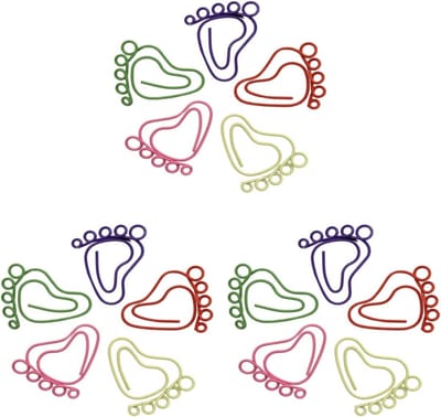 Creatieve voetjes gevormde paperclips - 24 stuks notitieclips voor feesten, kantoor en schoolgebruik