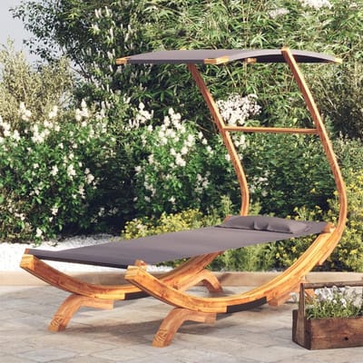 Hangmat Loungebed - Zonnebed Tuinligstoel - Buiten Ontspannen - Met Dak - 100 x 190 x 134 cm - Antraciet