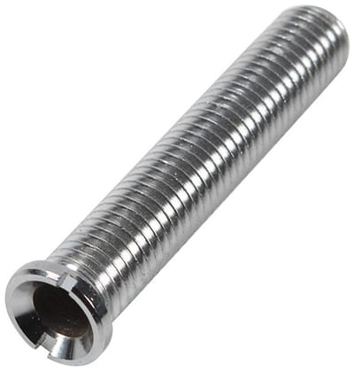 M12 x 70 mm messing holle schroef voor spoelbak - keukenzinkaccessoire - zilver