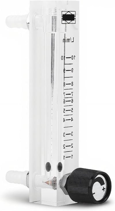 Flowmeter 1-10 LPM met Regelklep - Nauwkeurige Meting van Gas- en Luchtstroom voor Industrie en Laboratoria