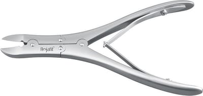 Rojafit Professionele Dubbelscharnier Nageltang voor Diabetici - Gebogen Bek- RVS -14,5 cm. + Luxe lederen opberg etui.