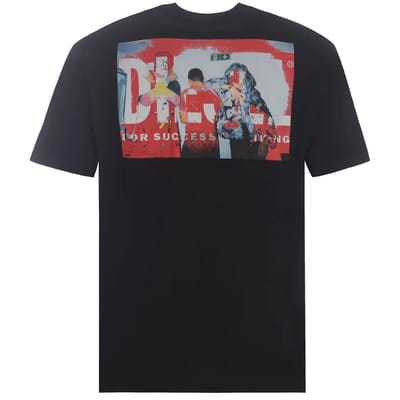Diesel Graffiti Block Logo Zwart T-shirt