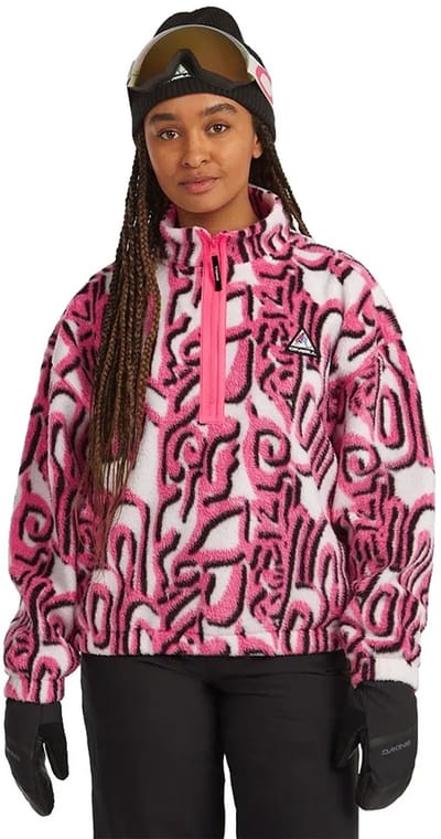 O´neill Fwc Play Hyper Fleece Met Halve Rits Roze XL Vrouw