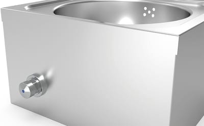 Wastafel met houder - Wandmontage wasbak - Badkamer Inrichting - Roestvrij staal - 350x300x615 mm - Zilver