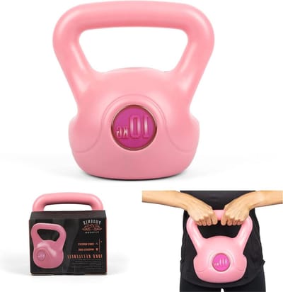 Roze Kettlebell - Vinyl gewicht voor oefeningen gewichtheffen krachttraining en full-body workout - enkelvoudig 2kg 4kg 6kg 8kg 10kg 12kg - voor vrouwen thuis en sportschool verstelbare kettlebell