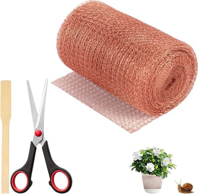 Allecto Plus - Koperen vlechtwerk 12 m x 127 cm voor tuin ongediertebestrijding en slakkenafweer