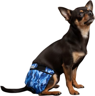Sharon B Loopsheidbroekje hond - Camouflage blauw - Maat XS - Wasbaar - Bij loopsheid, incontinentie bij teefjes - Hondenluier - Voor honden