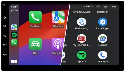 Universele 1 DIN Autoradio | 9 inch | Draadloos CarPlay & Android Auto