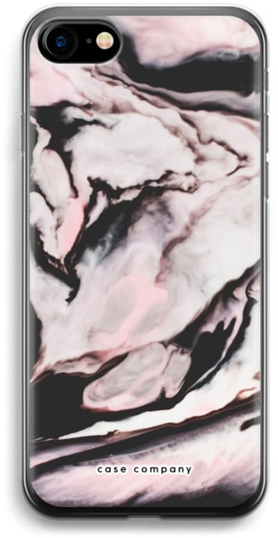 Case Company® - Hoesje geschikt voor iPhone SE 2020 hoesje - Roze stroom - Soft Cover Telefoonhoesje - Bescherming aan alle Kanten en Schermrand