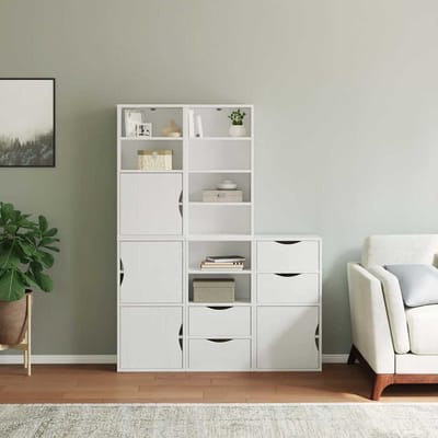 vidaXL - Bijzetkasten - 5 - st - ODDA - 40x24x79 - cm - massief - grenenhout - wit