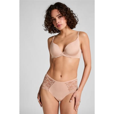 Hunkemöller Dames Lingerie Superslip midi kant - Beige - maat S
