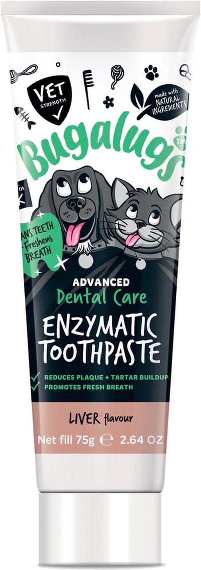 Bugalugs tandenpasta - Dierentandenpasta - Voor honden en katten - Gebitsverzorging - Met leversmaak