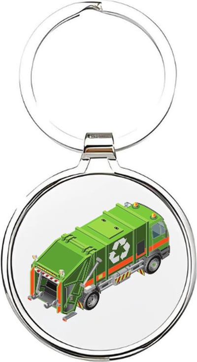 Akyol - Vuilniswagen Sleutelhanger - vuilnisman - De beste vuilnisman - Vuilnis - Vuilniswagen - afvalman - schoonmaker - schoonmaakster - milieuwerker - cadeau voor de beste vuilnisman - 4 x 7,5 CM