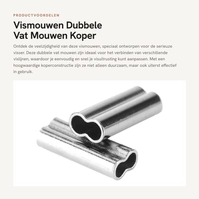 Dailygoods- Vismouwen 100 Stuks - Dubbele Vat Mouwen - Koper - Buis Connectors - Binnendiameter 1/1.2/1.4/1.6/1.8/2mm - Eenvoudig te gebruiken - Connectoren