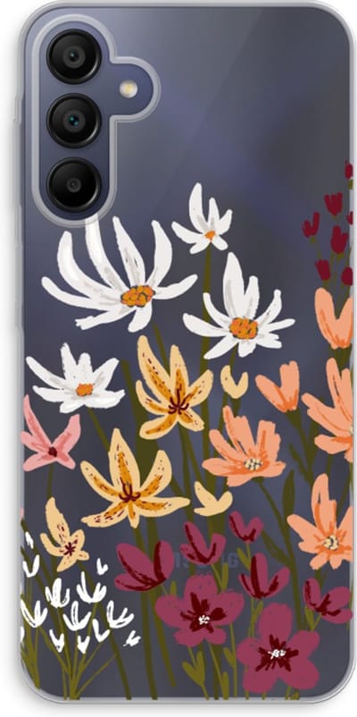 Case Company® - Hoesje geschikt voor Samsung Galaxy A15 hoesje - Painted wildflowers - Soft Cover Telefoonhoesje - Bescherming aan alle Kanten en Schermrand