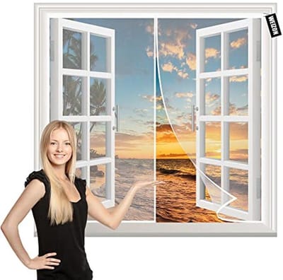 Magnetisch Vliegenhor Raamgordijn 60x120cm - Insectenbeschermer voor Raam zonder Boren
