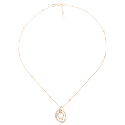 Orphelia 'Celine' Dames 925 Sterling Zilveren Set: Ketting-Hanger + Oorbellen - Roze SET-7114/RG