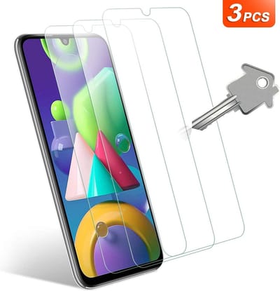 3x Screenprotector Tempered Glass Glazen Gehard Screen Protector 2.5D 9H (0.3mm) - Glasplaatje Geschikt voor: Samsung Galaxy M21 - Glas - bescherm - beschermglas - ZT Accessoires