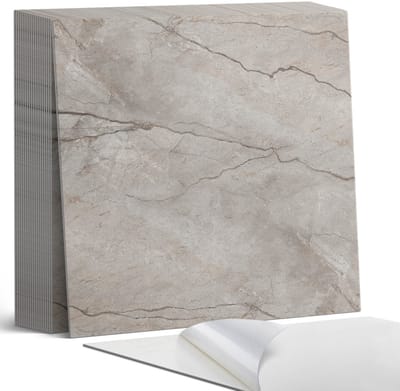 Coloray Plaktegels - Natuursteenpatroon Zelfklevende Tegels - 20 cm x 20 cm - Grijs Plaktegels - 20 stuks - Vierkant PVC Tegels - Plaktegels Badkamer - Plaktegels Vloer - Vinyltegels Vloer Zelfklevend - Wandtegel Zelfklevend