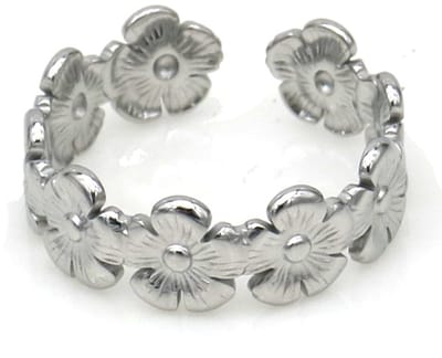 Ring - RVS - bloemen - verstelbaar