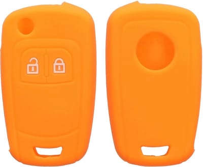 kwmobile autosleutel hoesje geschikt voor Opel Chevrolet 2-knops inklapbare autosleutel hoes - TPU autosleutel behuizing - Beschermende auto sleutel case - Sleuteletui in fruitig oranje