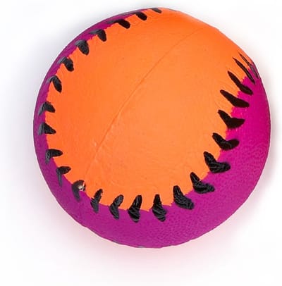 Nobleza Hondenbal - Rubberen Speelbal Hond - Bijtbestendig en Drijvend - Apporteerspeelgoed - 6,3 cm - Paars/Oranje