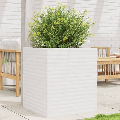 vidaXL - Plantenbak - 60x60x68,5 - cm - massief - grenenhout - wit