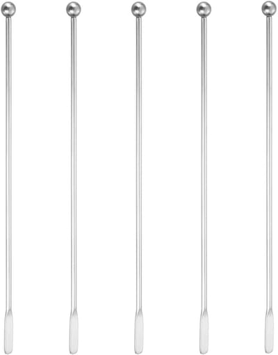 Dailygoods- Cocktailsteker 19 cm - 5 Stuks - Roestvrij Staal - Mixlepel - Antislip Handvat - Geschikt voor Dranken