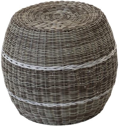 Les - Laos poef wicker ø46x40cm - beige