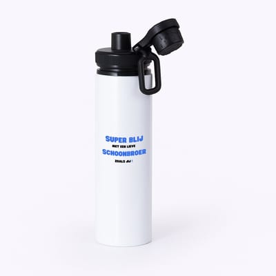 Hacebo® - super blij met een lieve schoonbroer zoals jij waterfles met draaidop zwart - Broer - de liefste schoonbroer - verjaardag - cadeautje voor broer - broer artikelen - kado - geschenk - water fles - 850ML