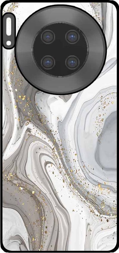 Smartphonica Telefoonhoesje Geschikt voor Huawei Mate 30 Pro met marmer opdruk - TPU backcover case marble design - Zilver geschikt voor Huawei Mate 30 Pro