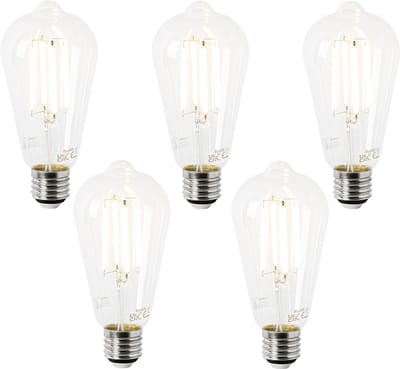 LUEDD Set van 5 E27 LED lamp ST64 helder 2,2W 470 lm 2700K