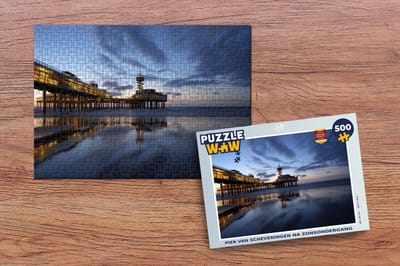 Puzzel Pier van Scheveningen na zonsondergang - Legpuzzel - Puzzel 500 stukjes