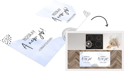 Keukenloper - Loper keuken - Quotes - Spreuken - Hooray, a new job! - 120x60 cm - Keukenloper vinyl