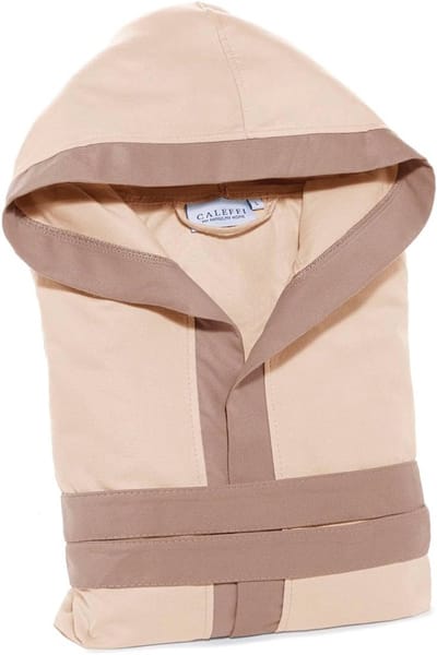 Tweekleurige Microvezel Badjas met Capuchon XL voor Dames