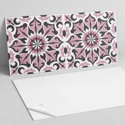 Coloray Wandpanelen Zelfklevend - Plantenpatroon in symmetrie PVC Wandpaneel - 100 cm x 50 cm - Roze Wandbekleding Zelfklevend - 1 stuk - Mozaïeken Wandpanelen Zelfklevend - Wandpanelen Keuken - Wandpaneel Badkamer