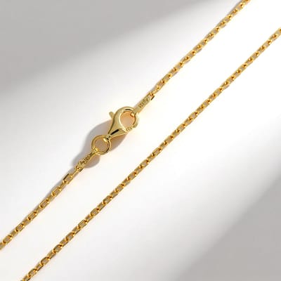 Cavill - Halsketting 925 Sterling Zilver Verguld - Elegante Ankerketting Dames - 50 cm Lichtgewicht Tijdloze Sieraden met Karabijnsluiting