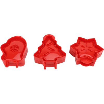 3 stuks Zaktaart Sneeuwvlok Ovenwant Kerstboom Vorm Druk Deegpers Zaktaart Maker Set voor Kerst red
