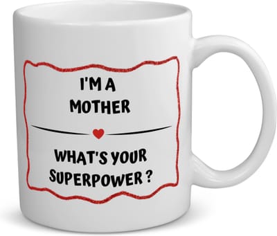 Akyol - i'm a mother what's your superpower? koffiemok - theemok - Mama - moeder met superkracht - moeder cadeautjes - moederdag - verjaardag - geschenk - kado - 350 ML inhoud