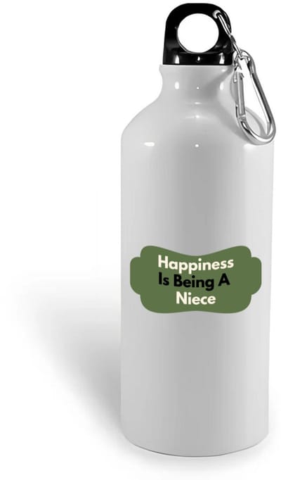 Hacebo® - happiness is being a niece waterfles - Nicht - de liefste nicht - verjaardag - cadeautje voor nicht - nicht artikelen - kado - geschenk - water fles - 400ML