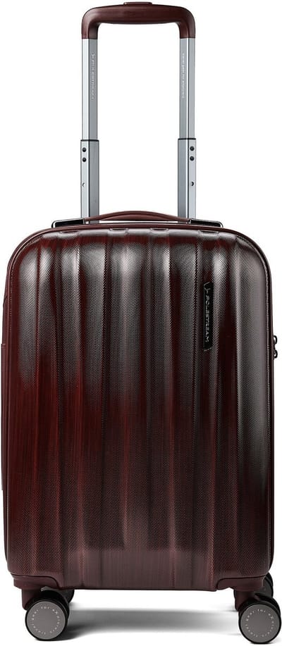 Polestream Moonrock 4 wielen Cabinewagen S 55 cm met uitbreidingsplooi - Harde bagage - TSA slot - dark red brushed