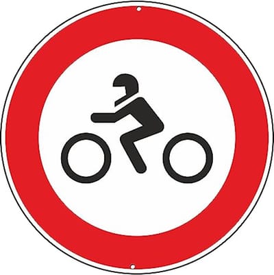 Toegang Verboden Motorfietsen Verkeersbord Aluminium Ø 30 cm