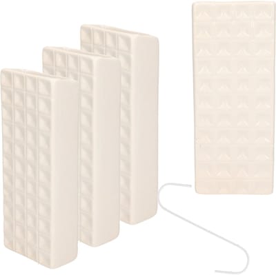 Gerimport Luchtbevochtiger - 4x stuks - waterverdamper - radiator - wit - aardewerk - L8 x H20 cm