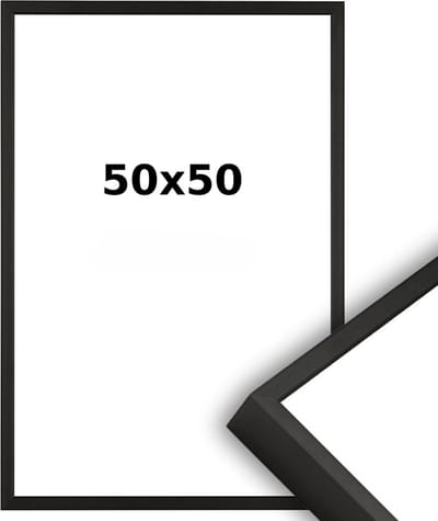 Aluminium Wissellijst 50 x 50 Zwart - Ontspiegeld Glas - Professional