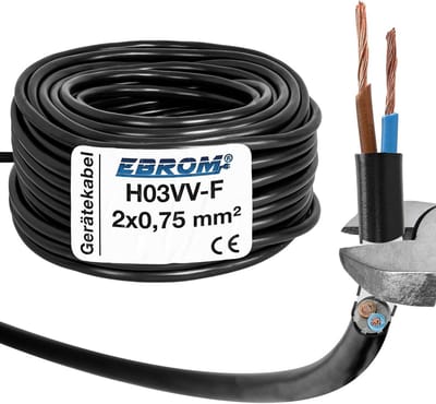 Kunststof Slangleiding Rond Voor LED- en Stroomkabels - H03VV-F 2x0,75 mm², 30 Meter