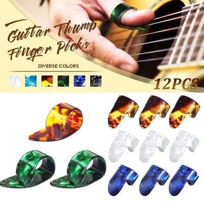 WK Vinger Plectrum set-12 stuks -Professionele studie-Hoge kwaliteit celluloïde materiaal- 3 Duim Plectrum - 9 Vinger Plectrums