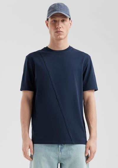 Q/S designed by - Heren t-shirt - Maat L - Mannen - MARINE - katoen